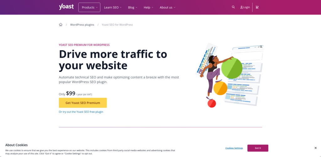 Yoast SEO Premium increases website traffic efficiently.