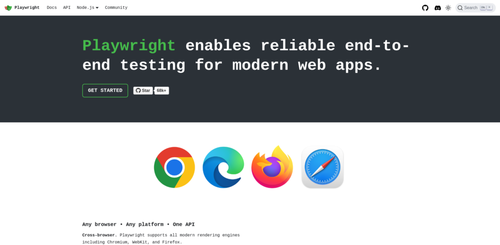 Playwright testing tool for modern web apps.